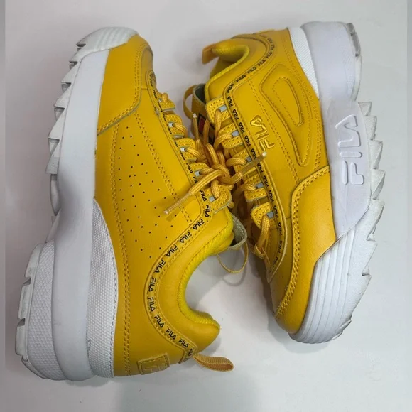 Fila Yellow Sneakers Sz.5.5y - Picture 6 of 7